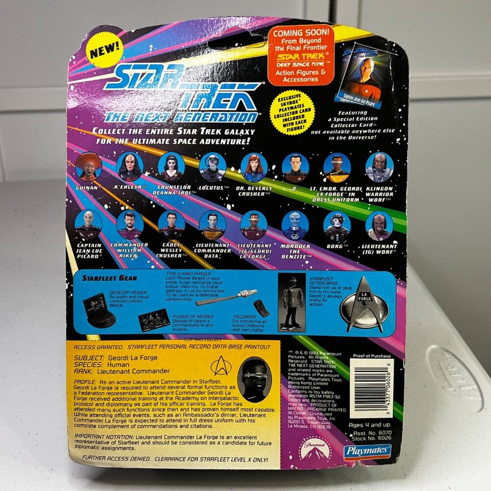 Star Trek The Next Generation Geordi LaForge In Dress Uniform Figure Playmates - Picture 3 of 3